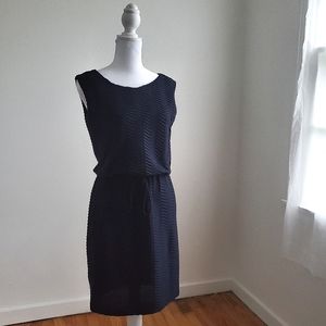 Enfocus Studio Navy Tie Waist Sleeveless Dress